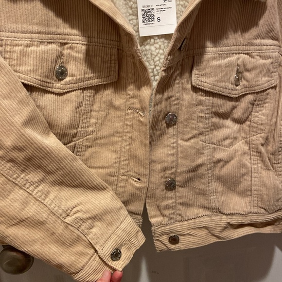 NWT Forever 21 Tan Cotton Faux Shearling Jacket - Picture 7 of 9